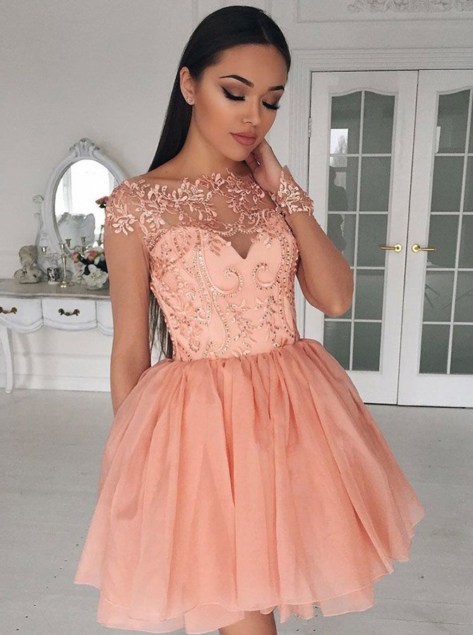 Peach prom dresses 2018 best sale