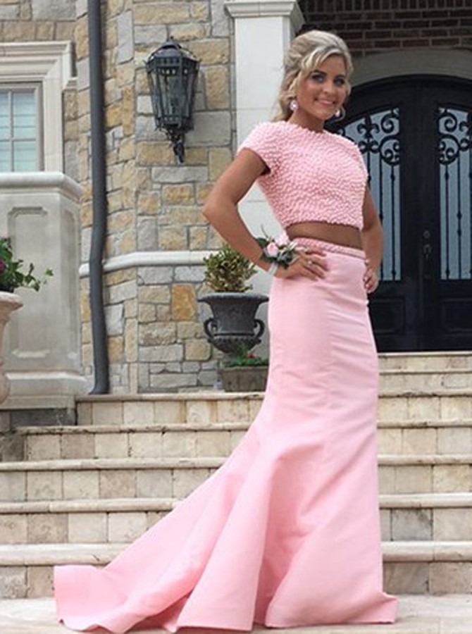 2 piece outlet fitted prom dress