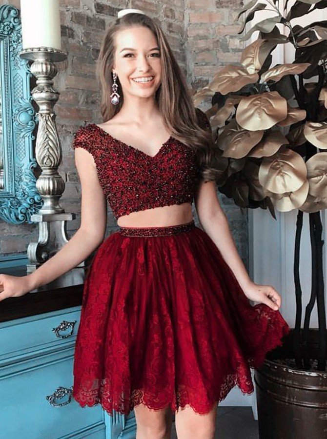 Two piece homecoming dresses cheap 2018