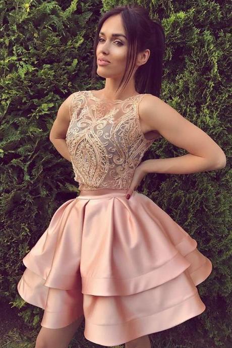 Homecoming Dresses, Homecoming Dresses Pink, Beading Homecoming Dresses, Satin Homecoming Dresses, Short Homecoming Dresses, Short Prom Dresses, Short Party Dresses, Prom Dresses, Cocktail Dresses