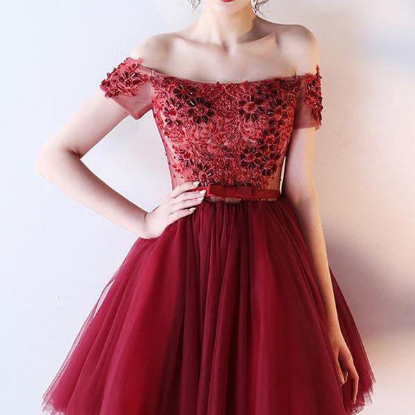 Homecoming Dresses, Homecoming Dresses 2018, Off Shoulder Homecoming Dresses, Tulle Homecoming Dresses, Short Homecoming Dresses, Short Prom Dresses, Short Party Dresses, Prom Dresses, Cocktail Dress